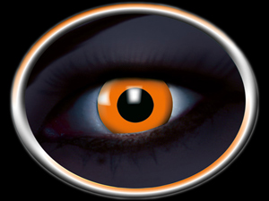 lentilles-fluorescente-orange-halloween