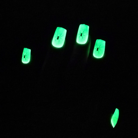 Spinnen Phospho Falsche Nägel - Packung mit 12 Stück