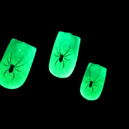 Spinnen Phospho Falsche Nägel - Packung mit 12 Stück