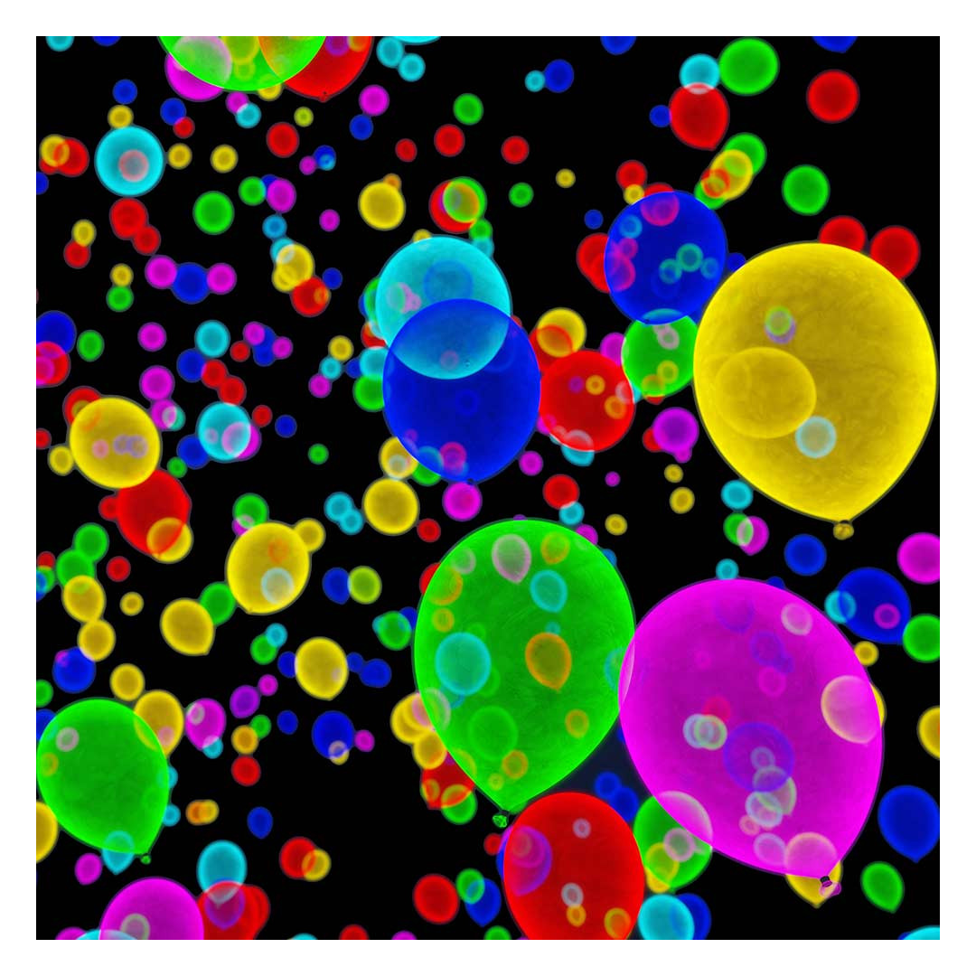 10 ballons Disco fluo multicolore