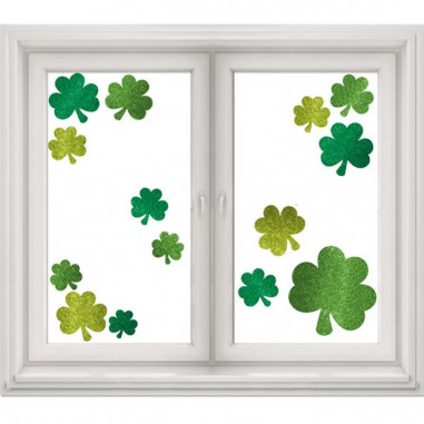 Déco Adhésive Pailletée St Patrick - Lot de 14