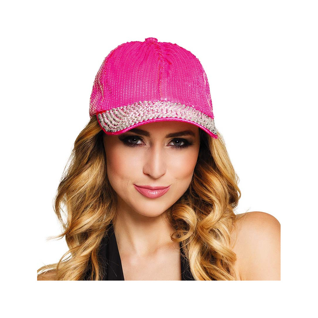 Casquette visière sequins rose fluo Billieblush