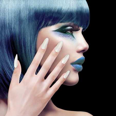 Faux-Ongles Blancs Fluo - Lot de 12