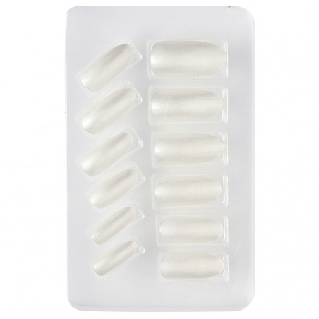 Fake-Nägel-Neon-Weiß - 12er-pack