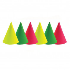 Chapeau Pointu Fluo - Lot de 6