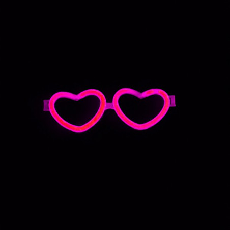 Lunettes en forme de coeur fluorescente