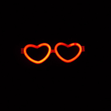 Lunettes en forme de coeur fluorescente