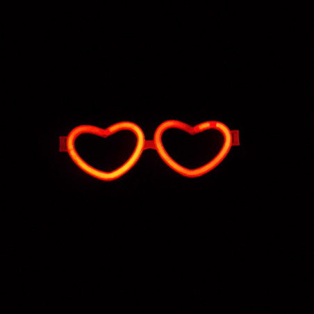 Lunettes en forme de coeur fluorescente