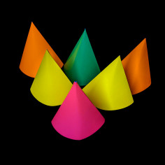 Neon spitzer Hut - 6er Set 2