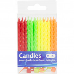 Bougie Fluo - Lot de 18