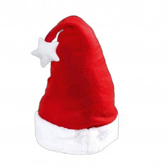 Nikolausmütze Weihnachten mit Bommel Hell
