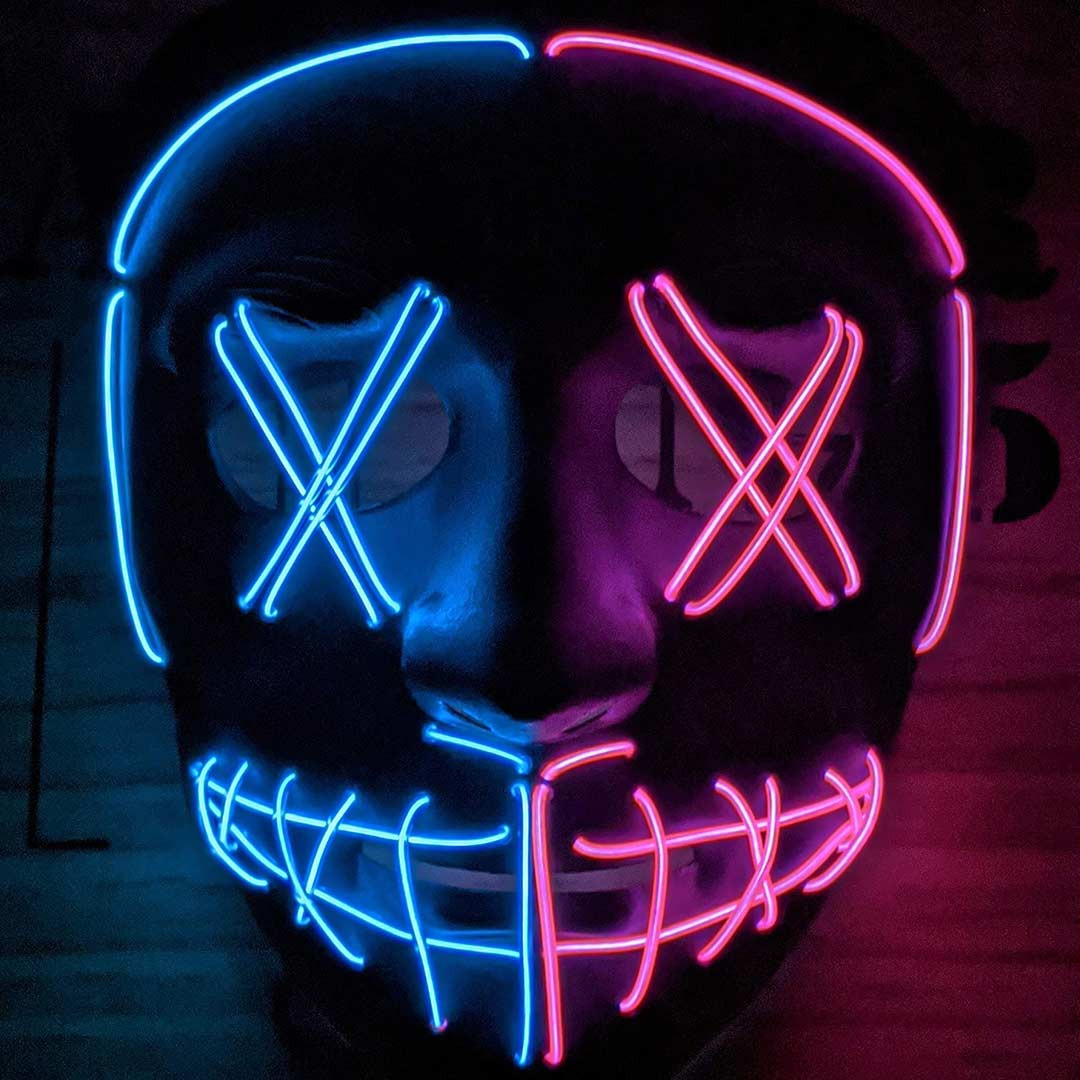 Sylbapestry Masque D'Halloween LED Fil Moderne Illumine