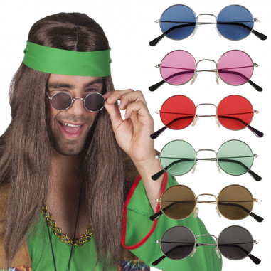 Lunettes rondes déguisement hippie