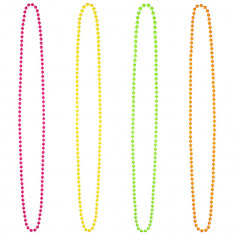 Collier en Perles Fluo - Lot de 4