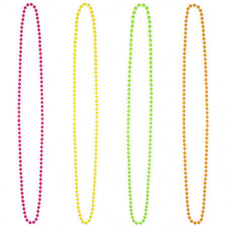 Collier en Perles Fluo - Lot de 4