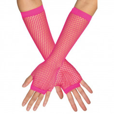 Mitaines Fluo Filet Longues Roses
