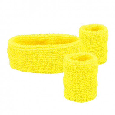 Set-Stirnband & Manschetten-Schwamm Fluo