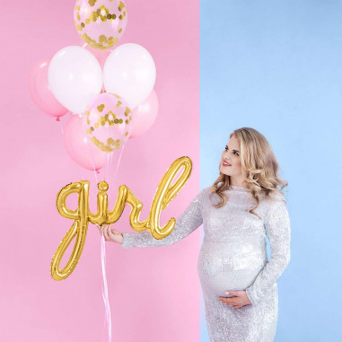 Ballon Aluminium Girl Doré