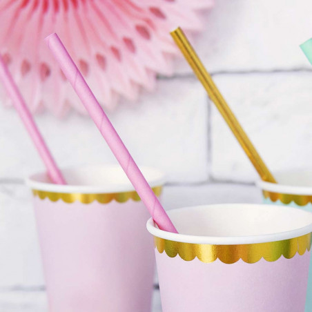 Paille Rose - Lot de 10