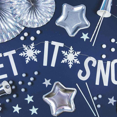 Paille blanche étoiles argentées - Lot de 10