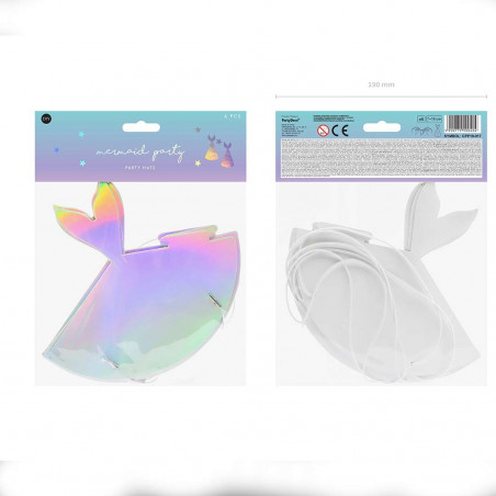 Mini Chapeaux Sirène Iridescents - Lot de 6