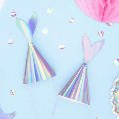 Mini Chapeaux Sirène Iridescents - Lot de 6