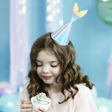 Schillernde Mini-Meerjungfrauenhüte - 6er Pack