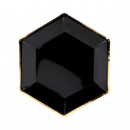 Schwarz-Gold-Platte - 6er-Set