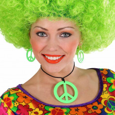 Halskette & Ohrringe Neon-Hippie 2