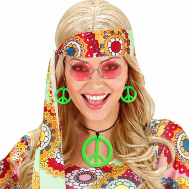 Collier & Boucles d'Oreilles vert Fluo Hippie Collier & Boucles d'Oreilles vert Fluo Hippie