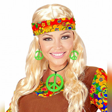 Collier & Boucles d'Oreilles vert Fluo Hippie Collier & Boucles d'Oreilles vert Fluo Hippie