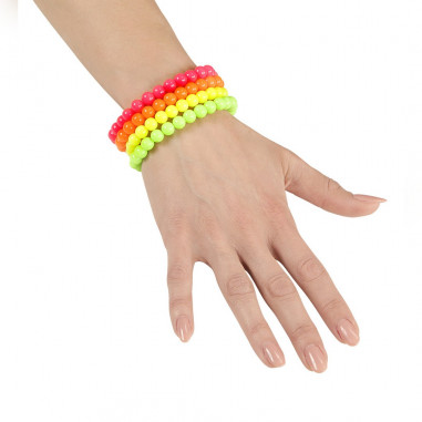Bracelet en Perle Fluo - Lot de 4 Bracelet en Perle Fluo - Lot de 4