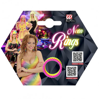 Set 4 ringe neon Set 4 ringe neon