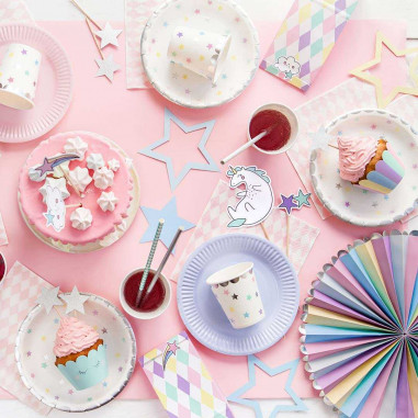 Cake Topper Etoiles Argentées - Lot de 6