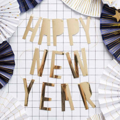 Guirlande Happy New Year Dorée 2