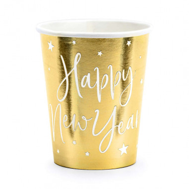 Gobelet Doré Happy New Year - Lot de 6