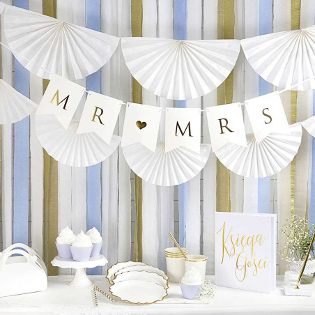 Weiß- und Goldplatte - 6er-Set