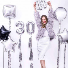 Aluminium Ballon Silber Nummer