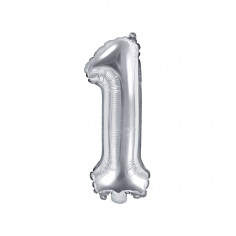 Aluminium Ballon Silber Nummer