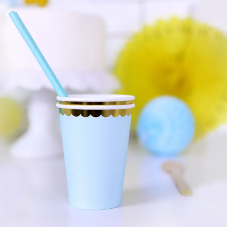 Gobelet Bleu et Doré - Lot de 6