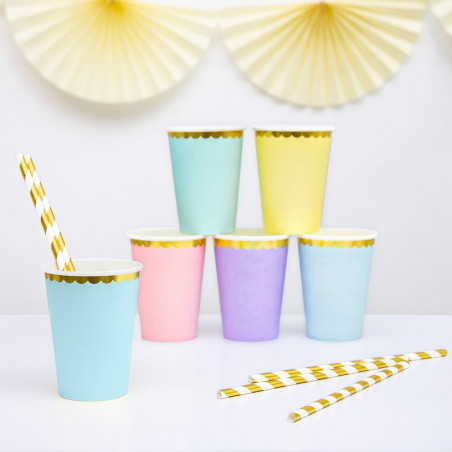 Lot de 6 Gobelets Bleus et Dorés