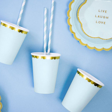 Gobelet Bleu et Doré - Lot de 6