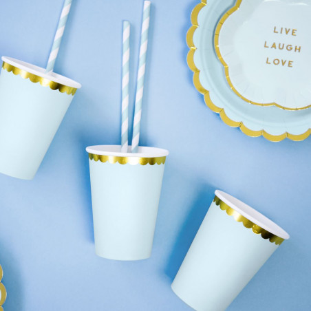 Gobelet Bleu et Doré - Lot de 6