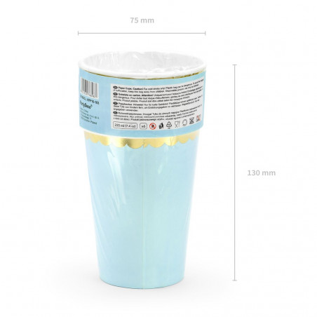 Gobelet Bleu et Doré - Lot de 6