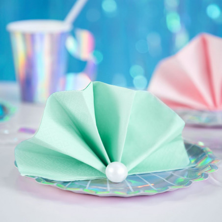 Lot de 20 Serviettes Vertes Pastels