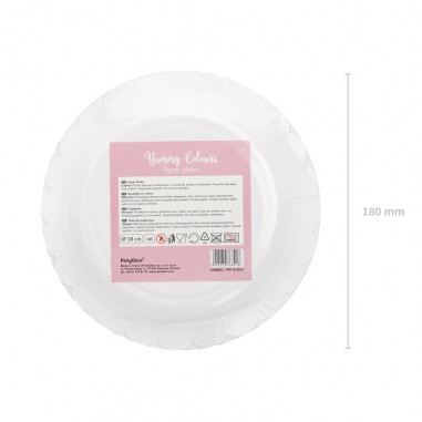 Lot de 6 Assiettes Roses et Dorés Lot de 6 Assiettes Roses et Dorés