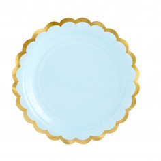 Petite Assiette Bleue et Dorée - Lot de 6