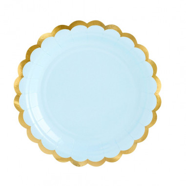 Lot de Assiettes Bleues et Dorées