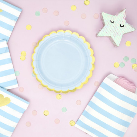 Assiette Bleue et Dorée