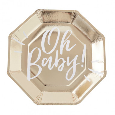 Assiette Dorée Oh Baby - Lot de 8